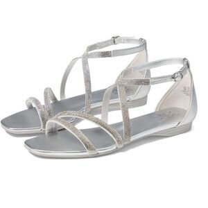 NWOT Naturalizer Sicily Women's Buckle Strappy Sandals Silver Size 7
